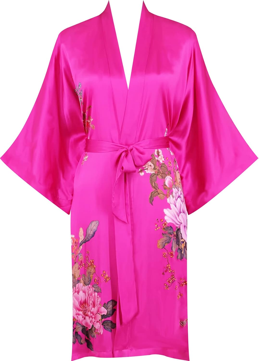 women's 100% silk kimono, short bathrobe pajamas, kimono pajamas