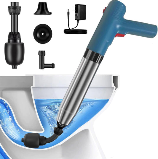 Electric Toilet Plunger,High Pressure Toilet Plunger,For Bathroom Floors Shower Kitchen Drain Sinks Unclogger, Heavy Duty Clog Remover Declogger Toilet Plumbing Clogs
