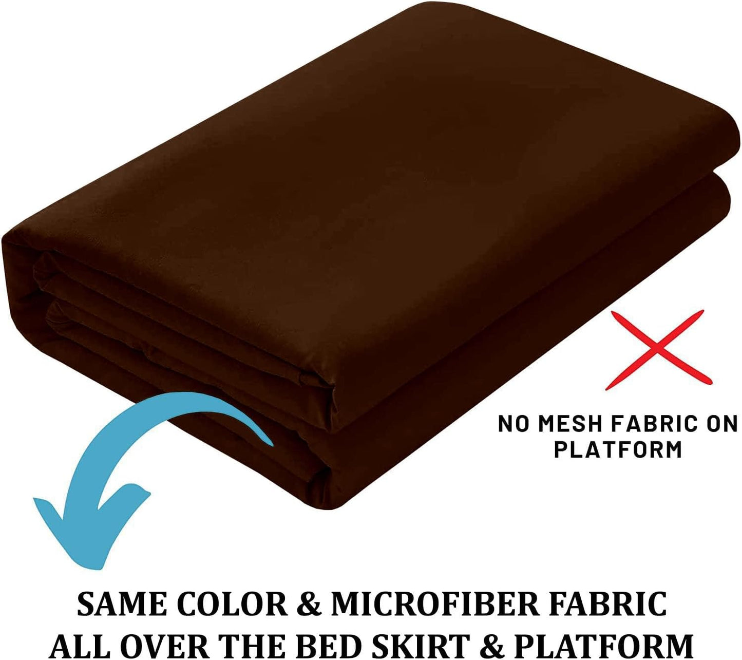 Ruffled Bed Skirt with Split Corners, Chocolate, King 18 Inch Drop Bedskirt, Hotel Quality Brushed Microfiber Wrinkle Free Dust Ruffle Bed Skirt King Size