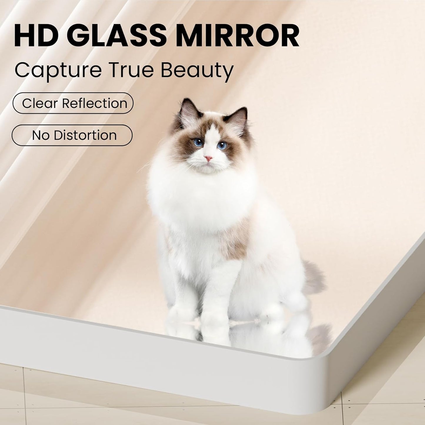 White Bathroom Mirror 30x36 Inch, White Metal Framed Bathroom Mirror for Wall, Rounded Rectangle Matte Bathroom Vanity Mirror, Tempered Glass, Anti-Rust, Horizontal/Vertical