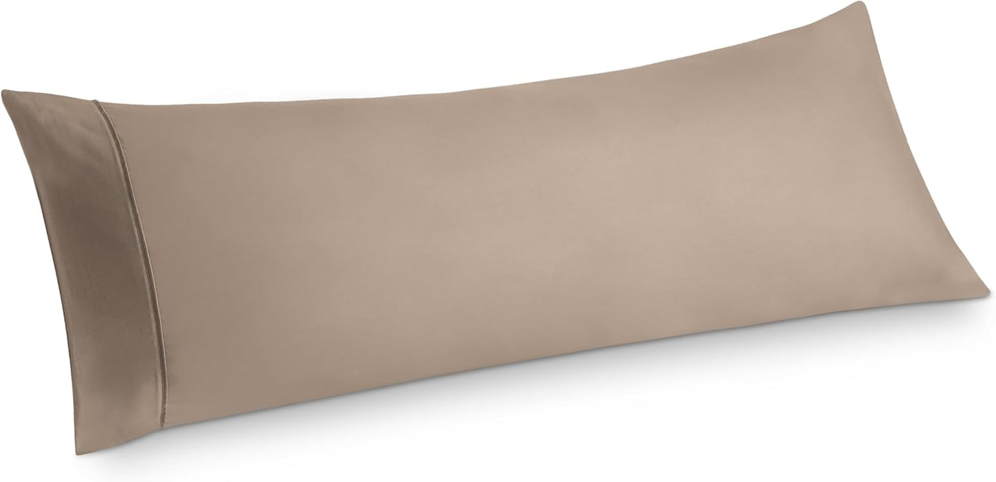 Bedsure Body Pillow Case Cover - Taupe Brushed Microfiber Long Pillow Cases, Ultra Soft and Cozy Body Pillowcase with Envelope Closure, Wrinkle, Fade and Stain Resistant, 1 Pack, 20x54 Inches