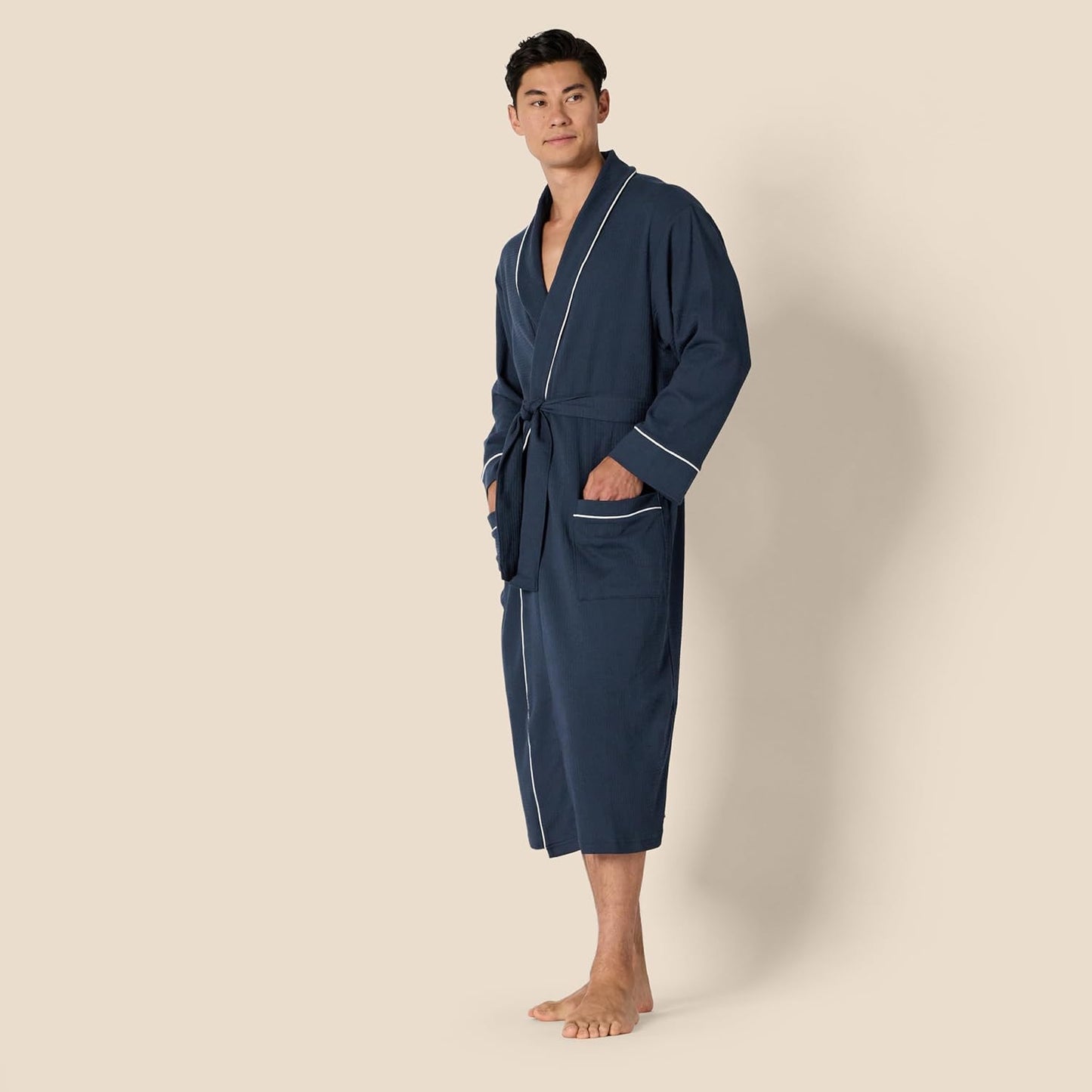 Amazon Essentials Mens Lightweight Waffle Bathrobe (Available in Big & Tall)