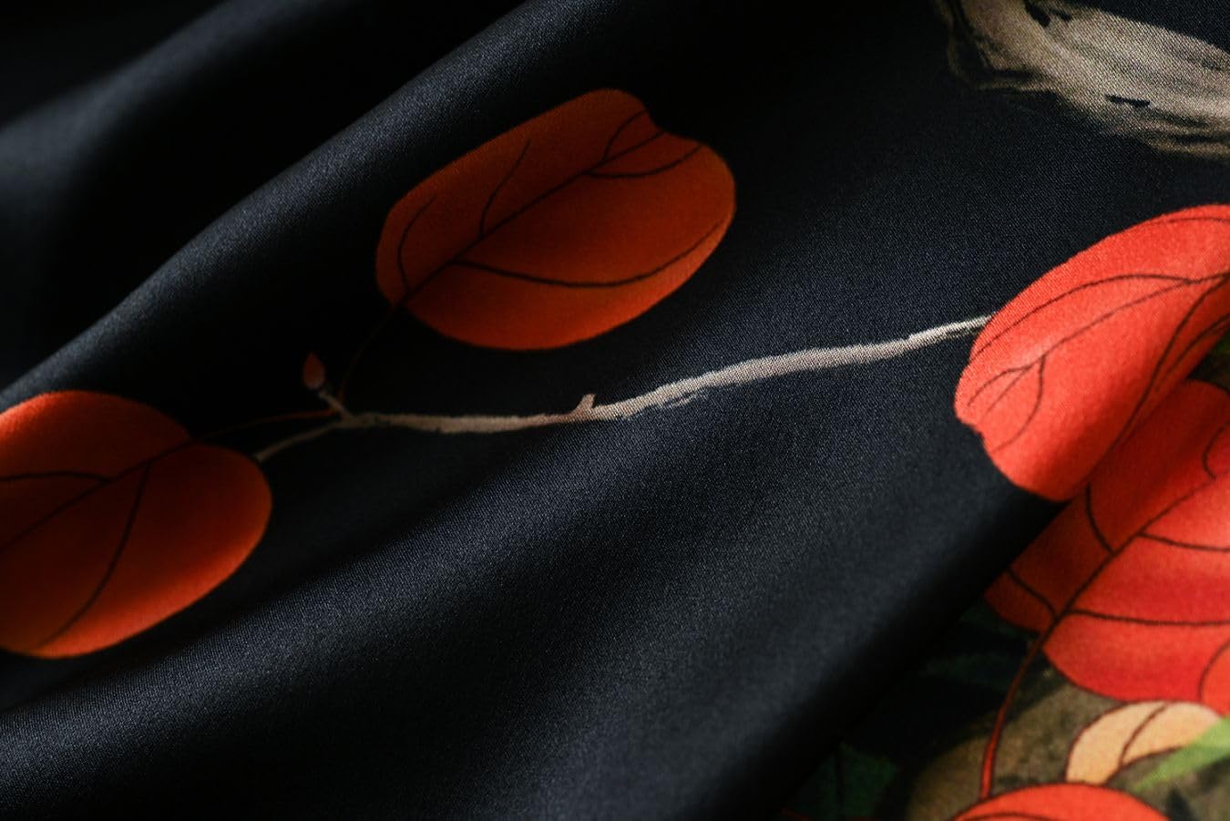 Women's Silk Kimono Robe Long Bathrobe Nightgown 100% Mulberry Silk for Women - Classic Floral Pattern