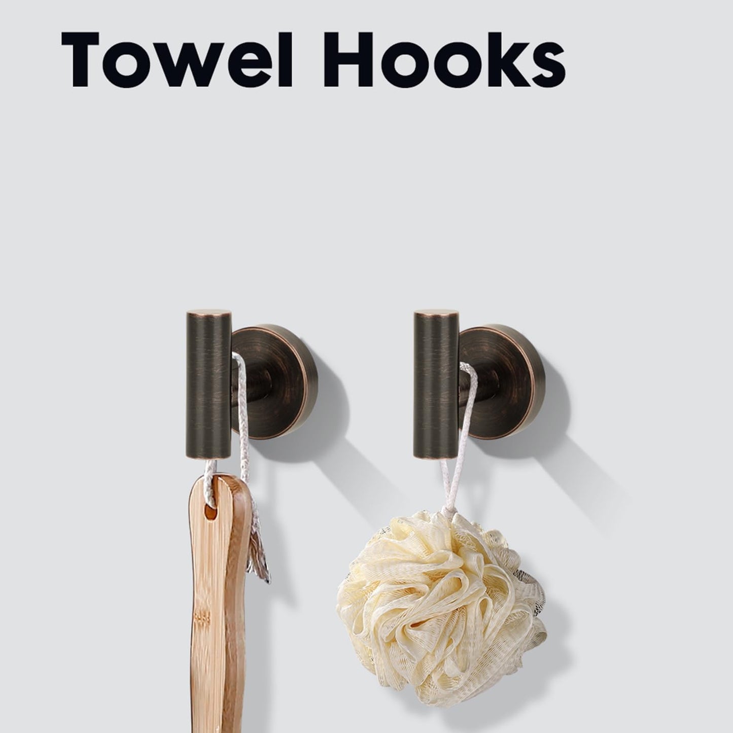 4 Piece Oil Rubbed Bronze Stainless Steel Bathroom Hardware Set Include Hand Towel Ring, Toilet Paper Holder,and 2 Robe Towel Hooks,Bathroom Accessories Set Oil Rubbed Bronze