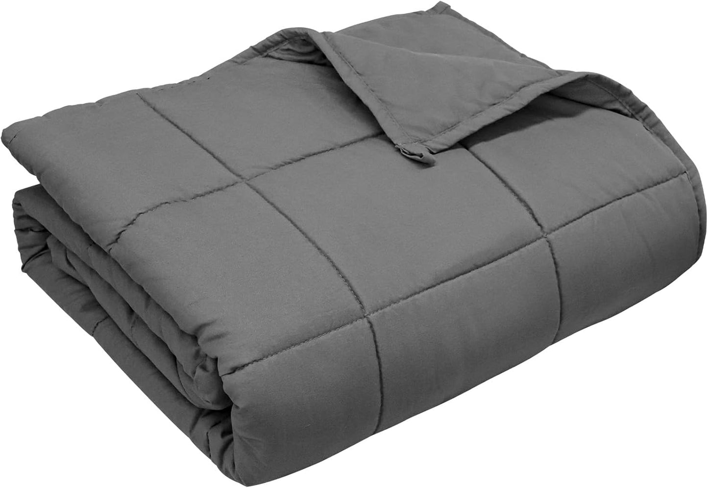 Weighted Blanket for Adults (20 lbs, 60" × 80", Grey) Queen Size Heavy Blanket for 190-210lbs, Breathable Weighted Throw Blanket with Glass Beads for All Season, Washable