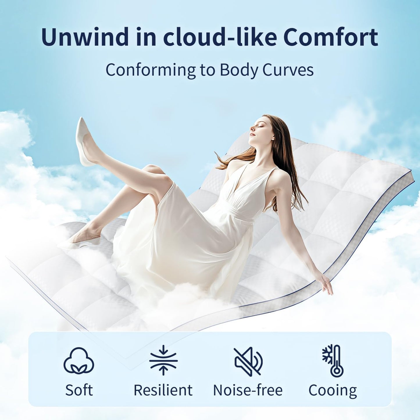 Twin Mattress Topper for Back Pain, Extra Thick Pillowtop, Cooling and Plush Mattress Pad Cover Bed Topper Protector with 8-21 Inch Deep Pocket