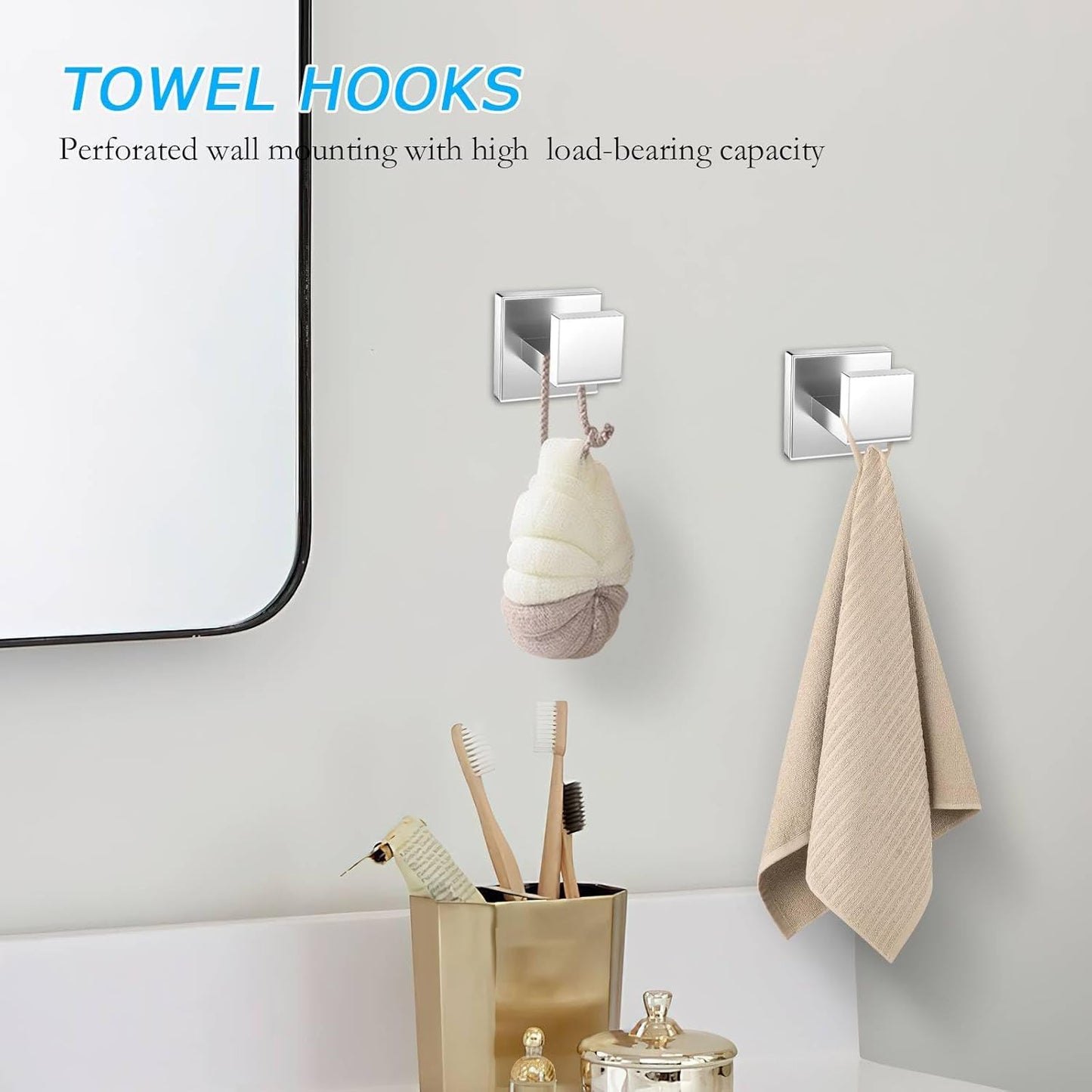 5 Pieces Towel Bar Set Brushed Nickel Bathroom Hardware Accessories Set SUS304 Stainless Steel Towel Holder Set for Bathroom 23.6 Inch Towel Bar,Towel Rack Wall Mounted