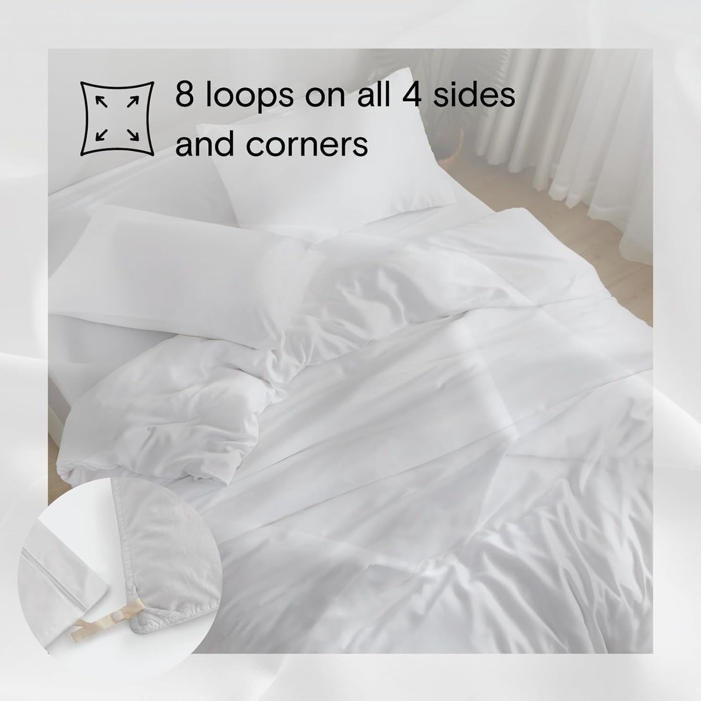 DOZ Duvet Cover Set, 100% Viscose derived from Bamboo, Organically Grown, Buttery Soft, Cooling Duvet Covers, High GSM, 1 Duvet Cover and 2 Pillowcases, 106"x90" (Snow, King/Cal King)