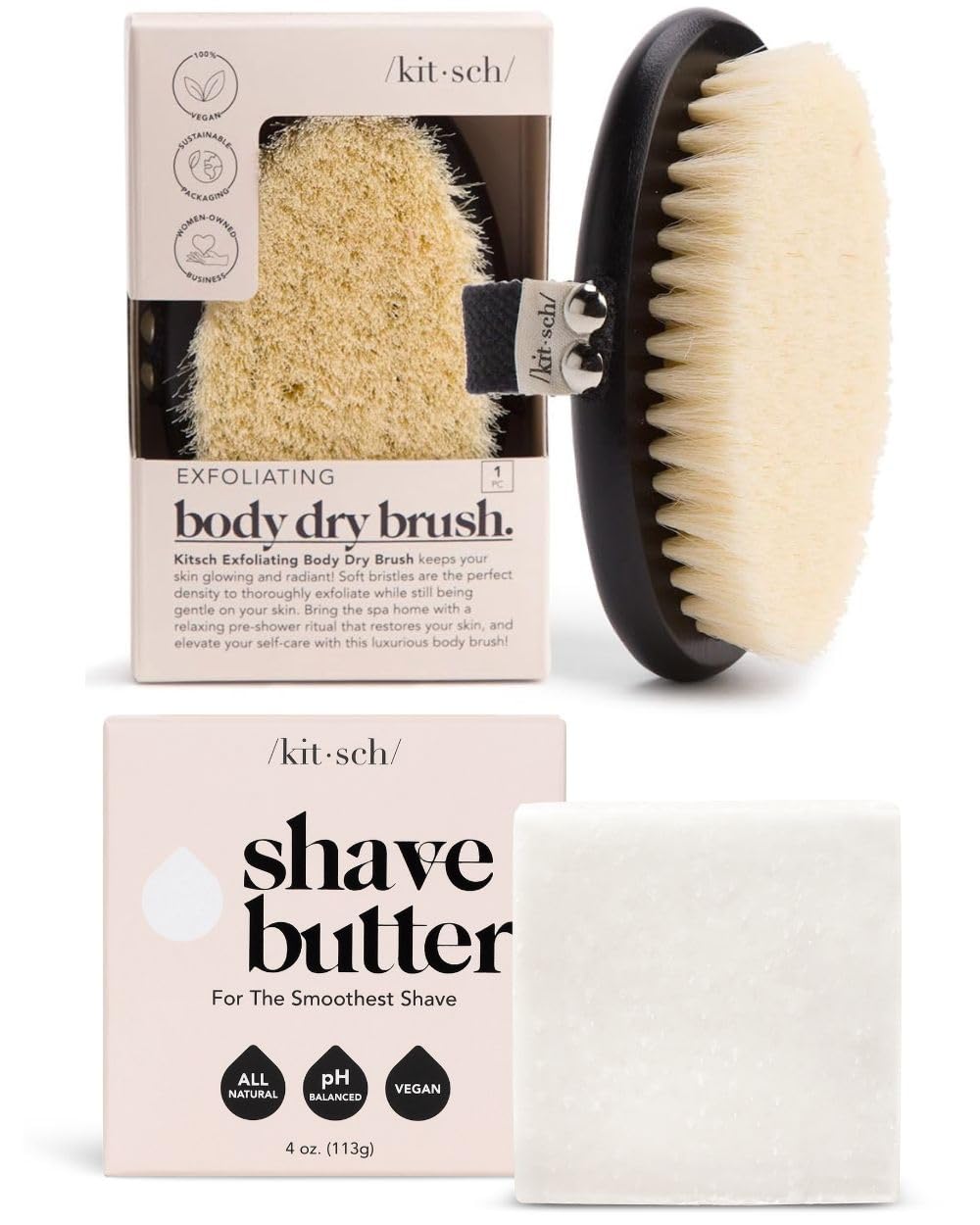 Kitsch Dry Brushing Body Brush & Smooth Shave Butter