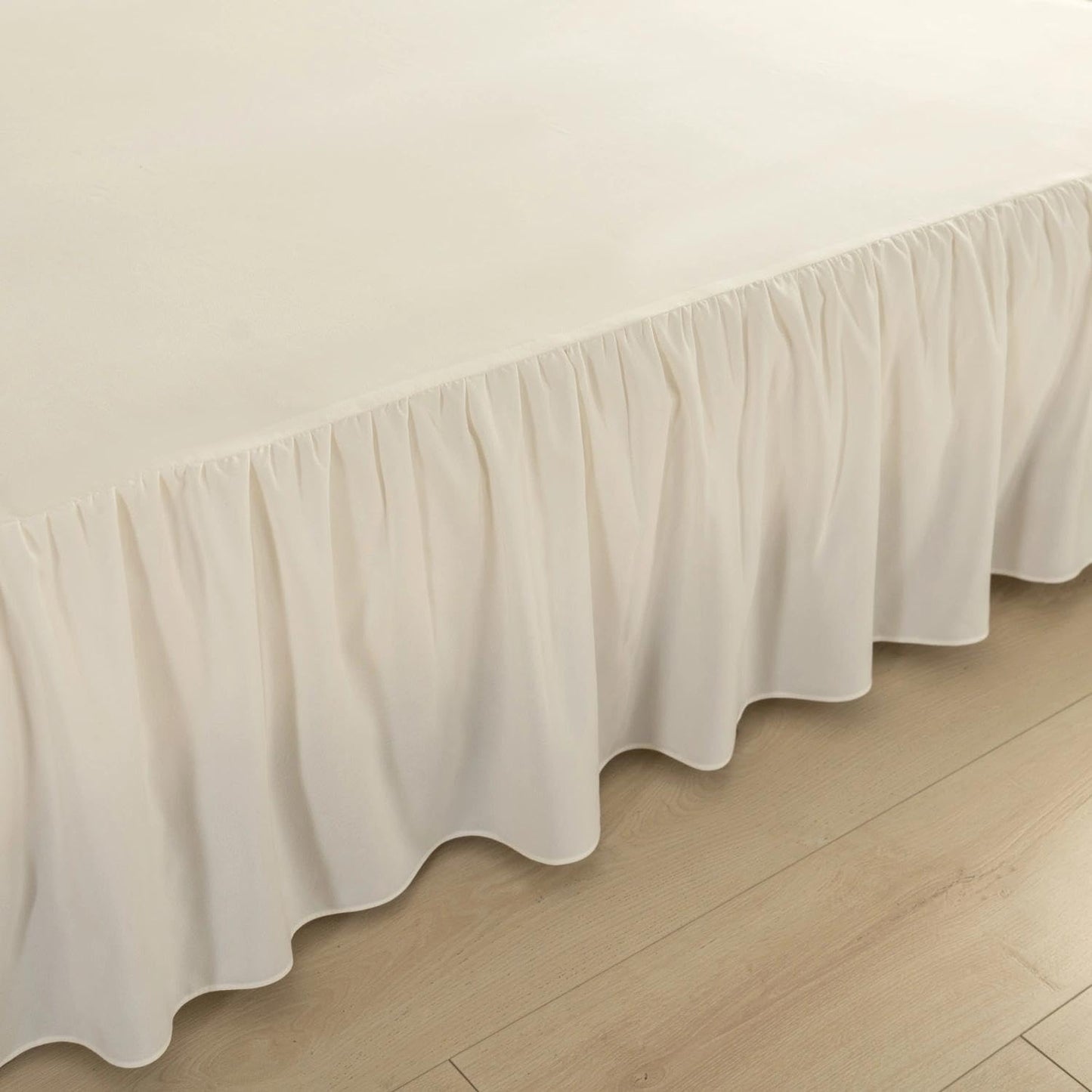 Bed Skirt Full Size Ruffled Bed Skirt with Split Corners, Full Bed Skirts 14 Inch Drop with Platform, 14'' Full -Ivory