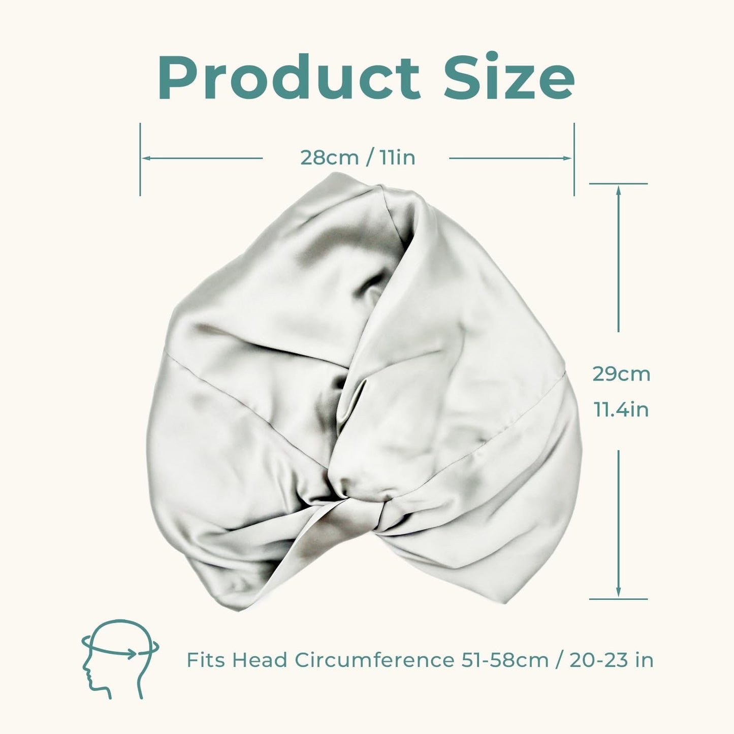 100% Mulberry Silk Bonnet, Double-Layered Hair Bonnet for Sleeping Women, Pure Silk Turban, Night Sleep Hair Wrap