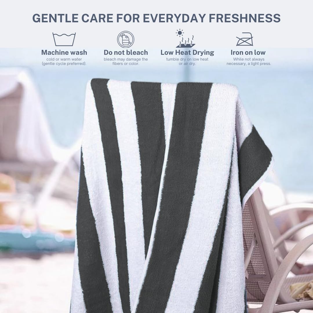 Cotton Turkish Beach Towel with Towels Oversized 30"x60" Pool Absorbent Extra Large Quick Dry Sand Travel Towel (Cabana Mix, 4 Pack)
