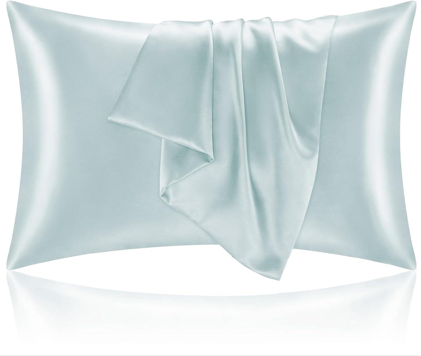 BEDELITE Satin Pillowcase for Hair and Skin, Super Soft and Cooling Similar to Silk Pillow Cases 2 Pack with Envelope Closure, Gift for Women Men(20"x26" Standard Size, Stone Blue)