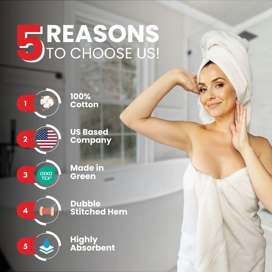 Infinitee Xclusives – Luxury Bath Sheets Towels – 1 Pack 600 GSM (35X70 Inches) – 100% Ring Spun Cotton Large Bath Towels for Bathroom (Brilliant White, Bath Sheets - Pack 1)