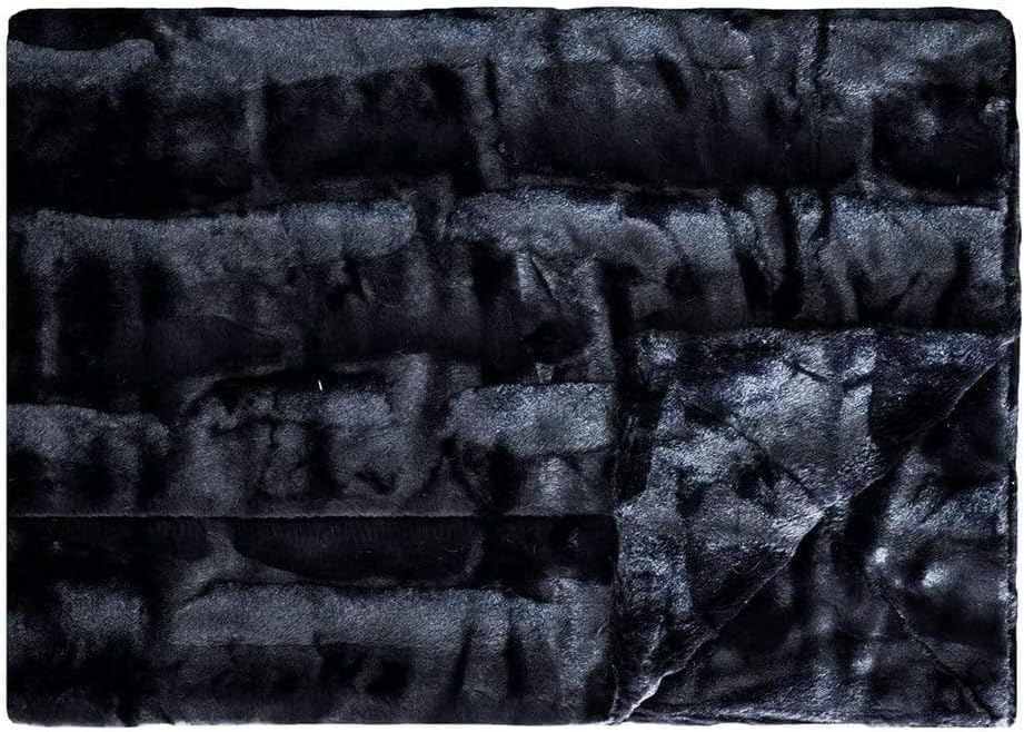 Minky Couture Sorbet Blanket - Ultra-Soft Throw for Silky Smooth Comfort - Premium Decorative Throw Blanket - Midweight, Breathable Fabric - Machine Washable Travel, Black