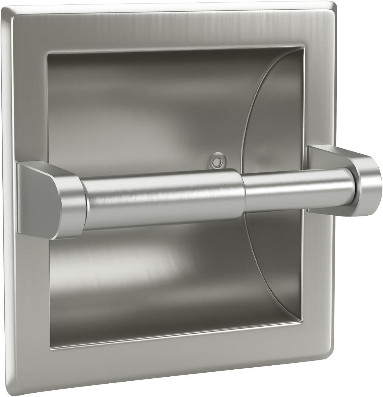 Smack Brushed Nickel Recessed Toilet Paper Holder,Contemporary Hotel Style Wall Toilet Paper Holder - Recessed Toilet Tissue Holder Includes Rear Mounting Bracket