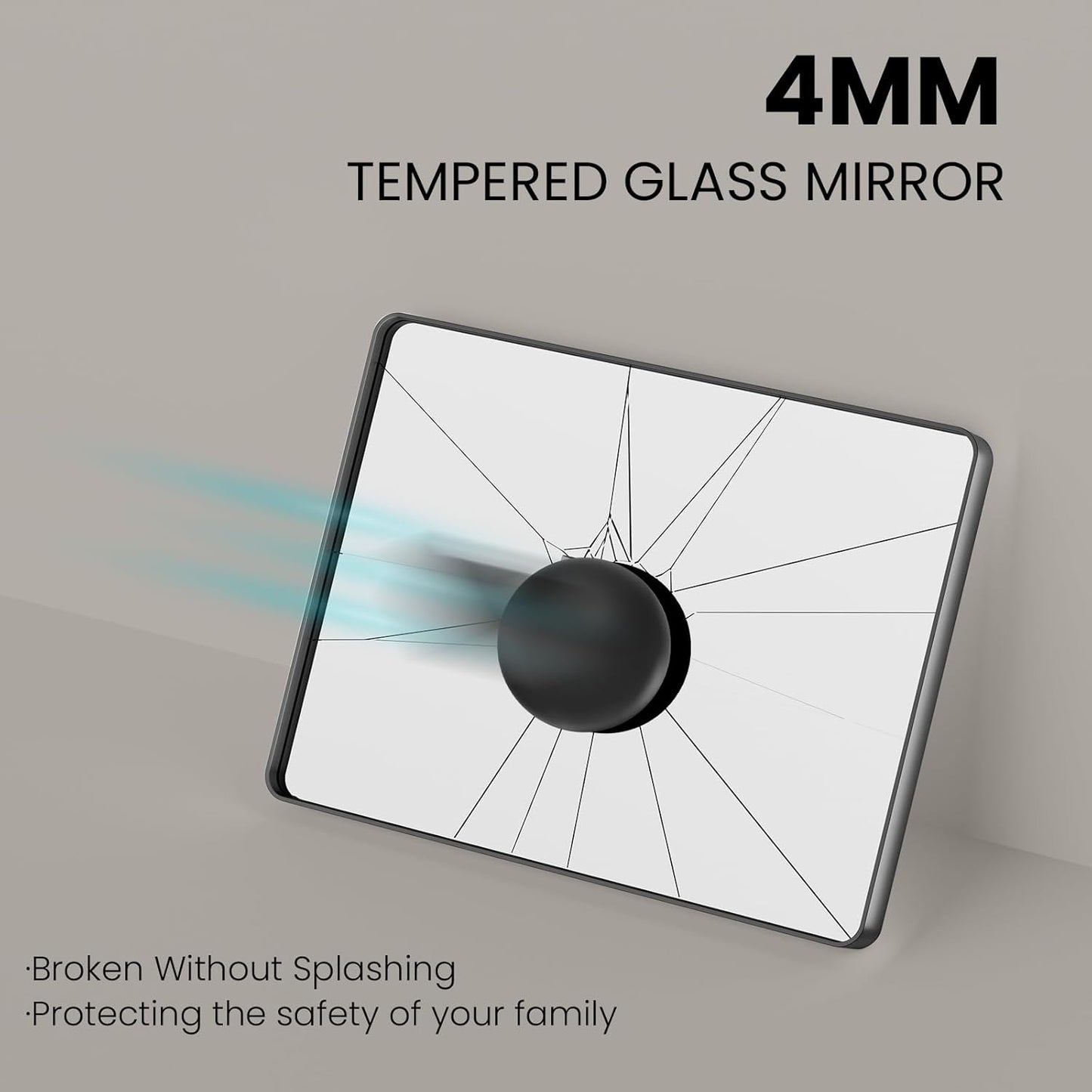 Black Bathroom Mirror 77X36 Inch, Black Metal Framed Mirror for Wall, Rounded Rectangle Matte Bathroom Vanity Mirror with Tempered Glass, Anti-Rust, Horizontal/Vertical
