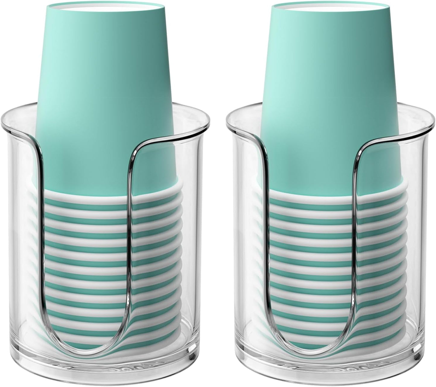 Bathroom Cup Dispenser 5 oz Countertop,2 Pack Mouthwash Cup Holder for Bathroom,PC Small Disposable Cup Holder for 5oz Paper Cups and Mouthwash Cups