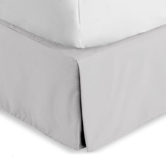 Bare Home Kids Twin Bed Skirt - 15-Inch Tailored Drop Easy Fit - Bed Skirt for Beds - Center & Corner Pleats (Twin, Light Grey)
