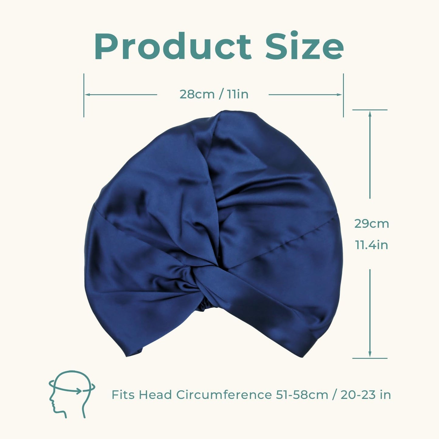 100% Mulberry Silk Bonnet, Double-Layered Hair Bonnet for Sleeping Women, Pure Silk Turban, Night Sleep Hair Wrap