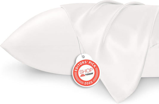 Bedsure King Size Satin Pillowcase Set of 2 - Ivory Silky Pillow Cases for Hair and Skin with Envelope Closure, Similar to Silk Pillow Cases, Gifts for Women Men, 20x36 Inches, 2pcs