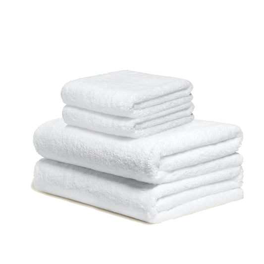Italic Serene Ultraplush Cotton Towel Set, 4-Piece, 2 Bath Towels + 2 Hand Towels, White, Large, 800GSM, 100% Cotton, Heavy Duty, Resort Grade Towels (White)