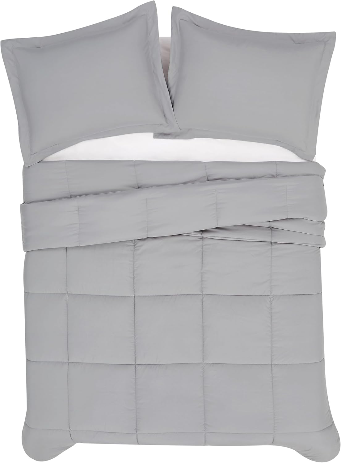 London Fog Garment Washed Solid Comforter Set Grey Microfiber 3-Piece King Comforter Set, Solid Themed, Adult and Teen, Oeko-TEX Certified