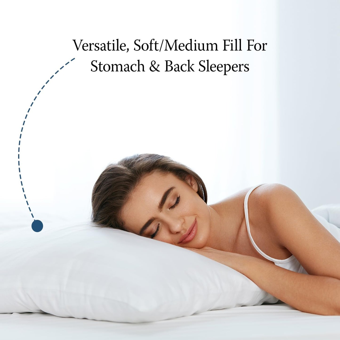 DOWNLITE 4-Pack Set of Hotel Style Hypoallergenic Down Alternative Bed Pillows – Standard/Queen Jumbo Size, 20” x 28” – Soft/Medium Density, for Stomach & Back Sleepers – Machine Washable