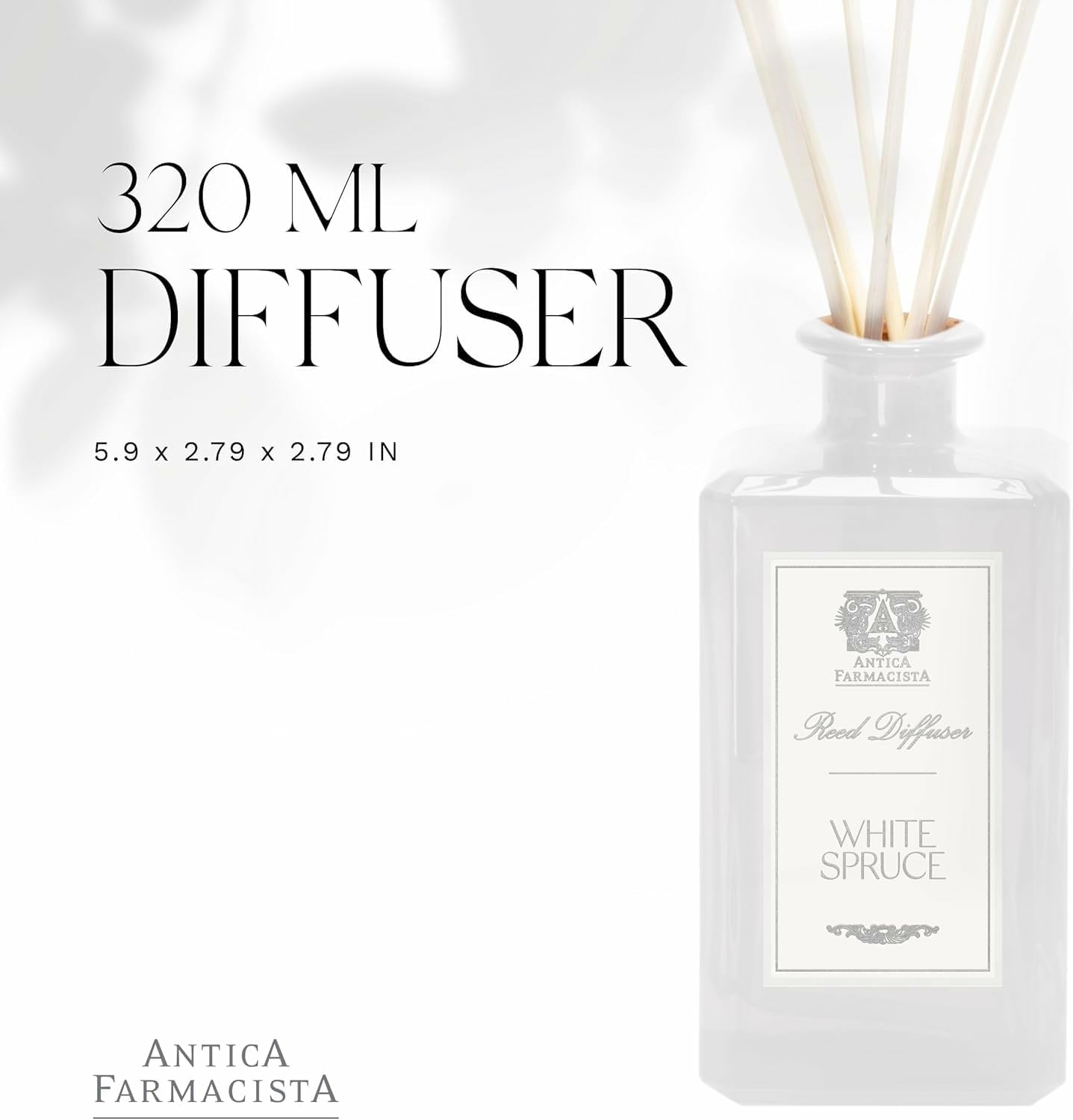 Antica Farmacista Home Ambiance Diffuser - Long-Lasting Reed Scent Diffuser - Luxury Room Freshener Gift - White Spruce, 10.8 fl oz