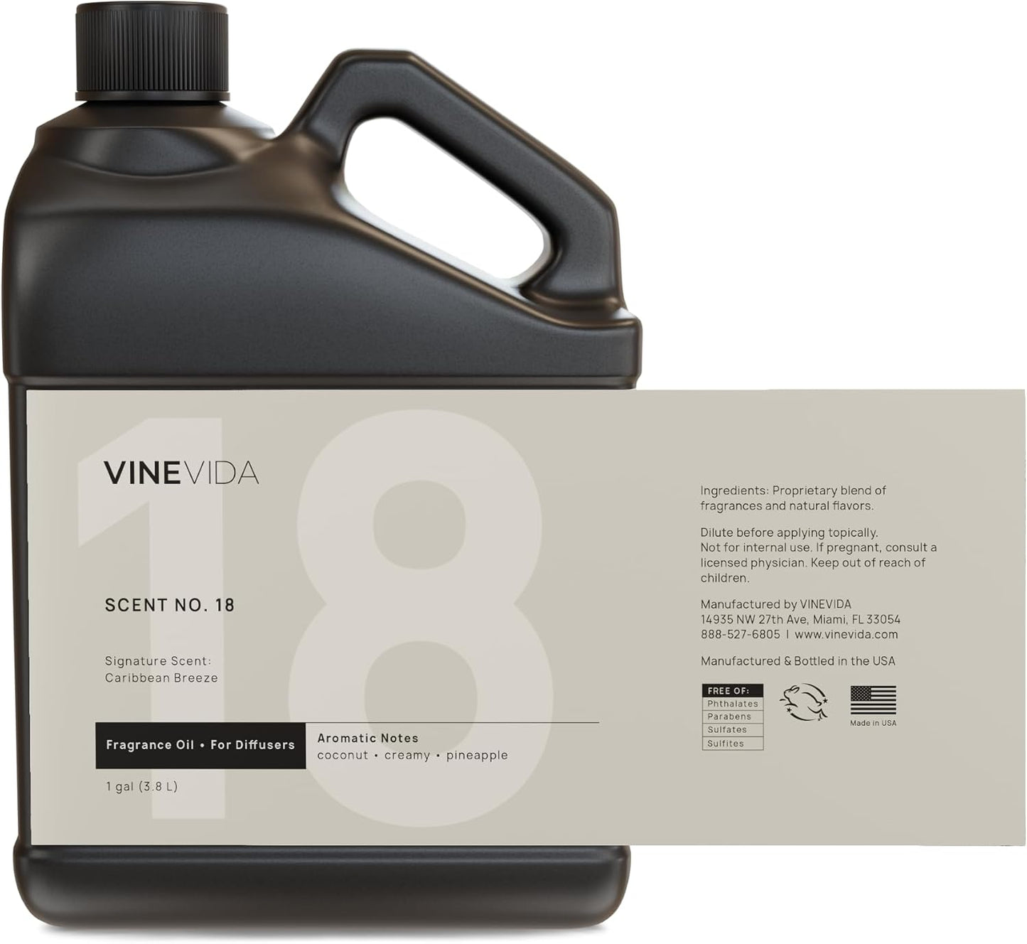 VINEVIDA Caribbean Breeze Fragrance Oil for Cold Air Diffusers - Gallon(128 Fl Oz) - Essential Oils for Diffuser Oil Refill & Air Freshener Room Spray