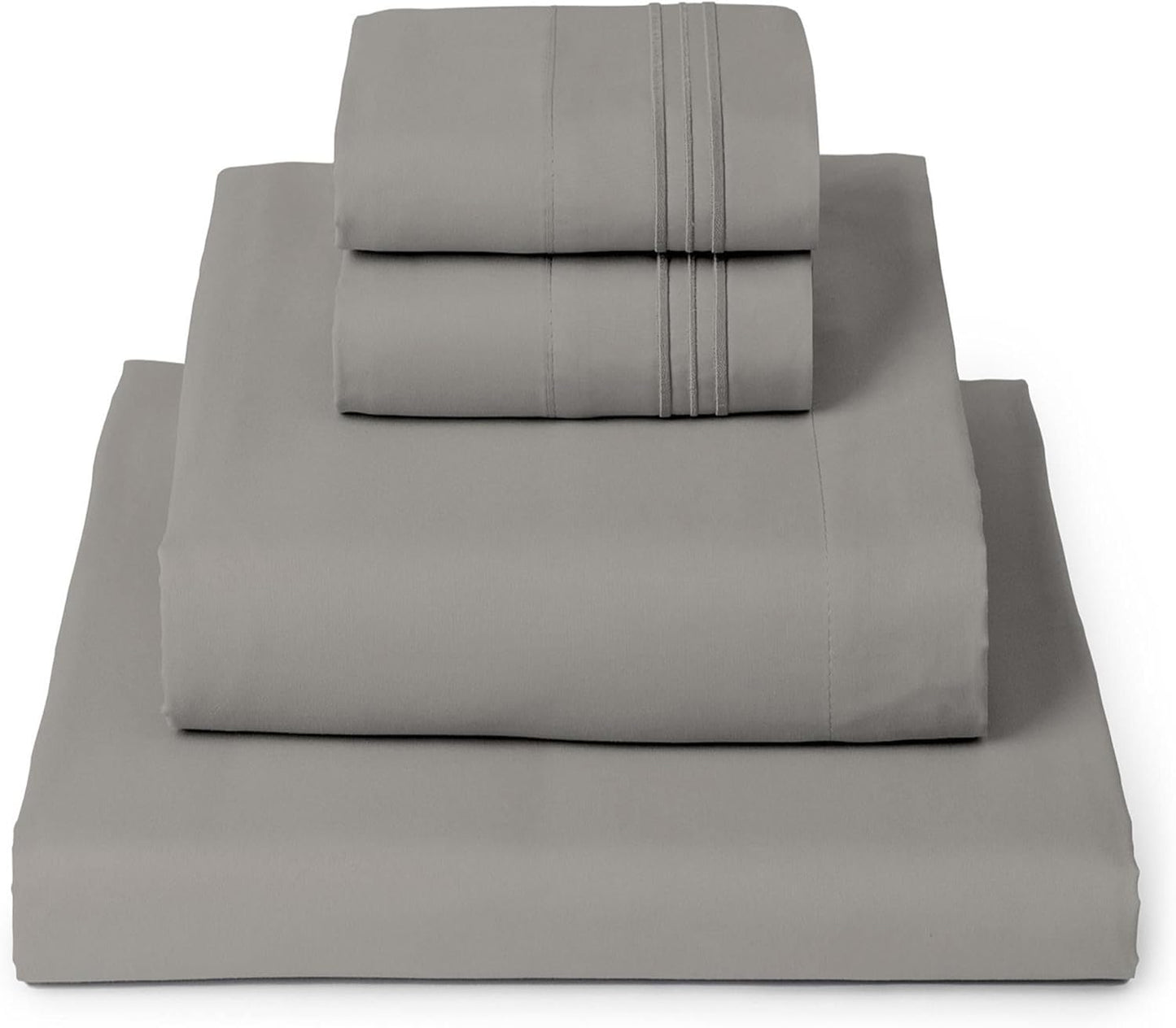 Mellanni Queen Sheets Set - 4 PC Iconic Collection Bedding - Hotel Luxury, Extra Soft, Cooling Bed Sheets - Wrinkle, Fade, Stain Resistant (Queen, Taupe)