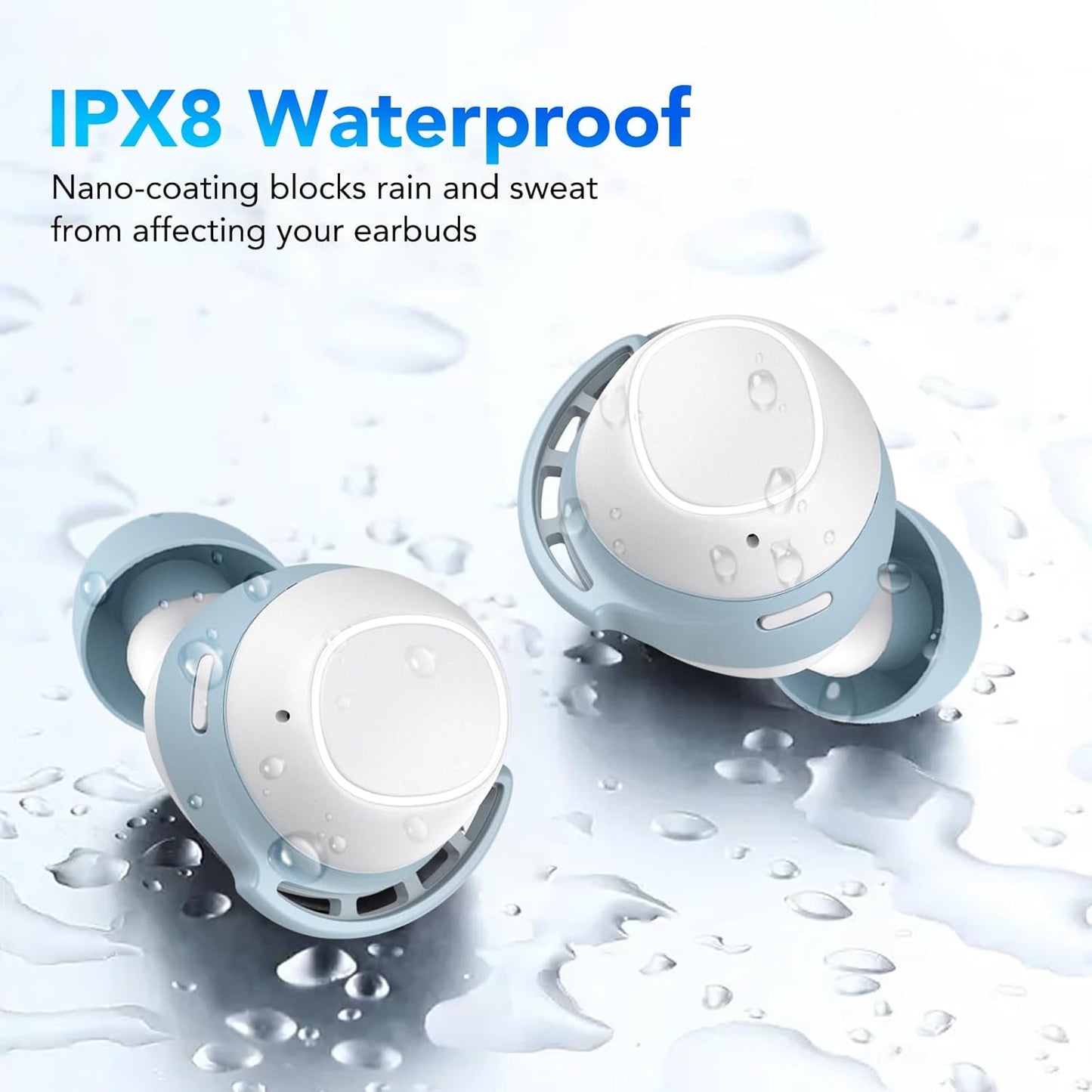 Tiksounds Ear Buds Mini Wireless Earbuds, Bluetooth 5.3 Headphones Bass Stereo, 60H Playtime Noise Cancelling Earbuds with 4 Mic, IP8 Waterproof Lightweight in Ear Earphones for Running/Workout