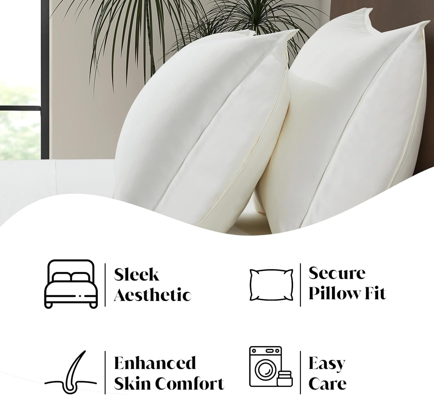 Luxury Bamboo Market | King Size Bed Sheet Set | 100% Viscose Made from Bamboo | Organically Grown | Ultra Soft | Cooling Sheets for Hot Sleepers | 17" Deep Pocket [Opulent Ivory]