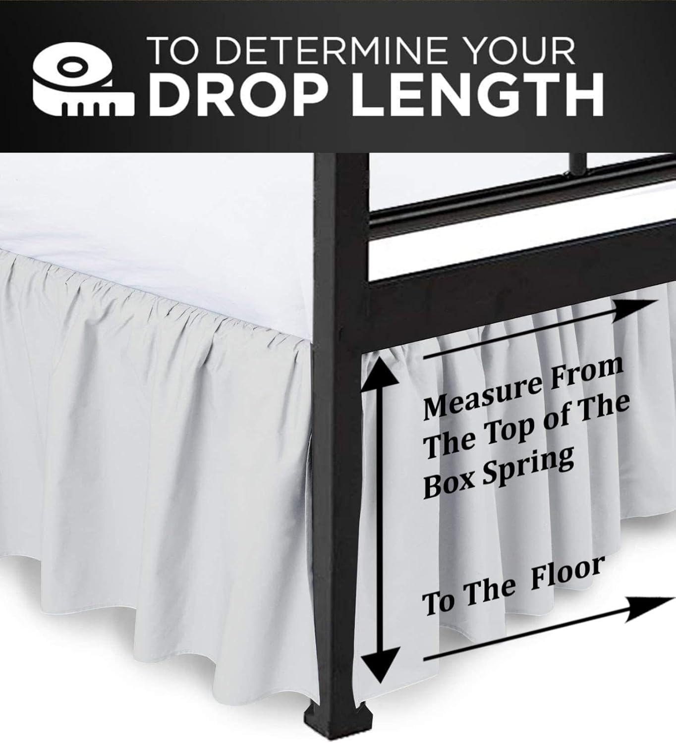 Ruffled Bed Skirt with Split Corners, Light Grey, Twin 14 Inch Drop Bedskirt, Hotel Quality Brushed Microfiber Wrinkle Free Dust Ruffle Bed Skirt Twin Size