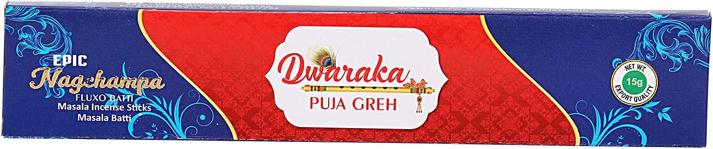 Dwaraka - Incense Sticks - Nag Champa Incense, 100 Sticks, All Natural, Chemical Free