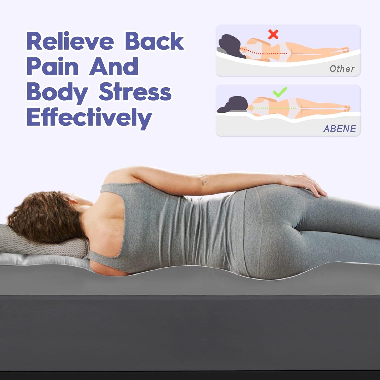 ABENE Mattress Topper Queen for Back Pain Relief, Extra Thick Mattress Pad Pillowtop, Soft Mattress Protector Cover with 8"-21" Deep Pocket, Overfilled Down Alternative Filling (Gray, Queen)