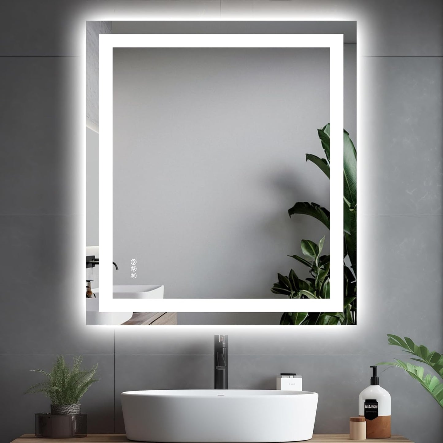 32X36 LED Bathroom Mirror with Lights, Anti-Fog, Dimmable, Backlit + Front Lit, Smart Bathroom Vanity Mirror, Memory Function, Shatterproof, Tempered Glass (Horizontal/Vertical)