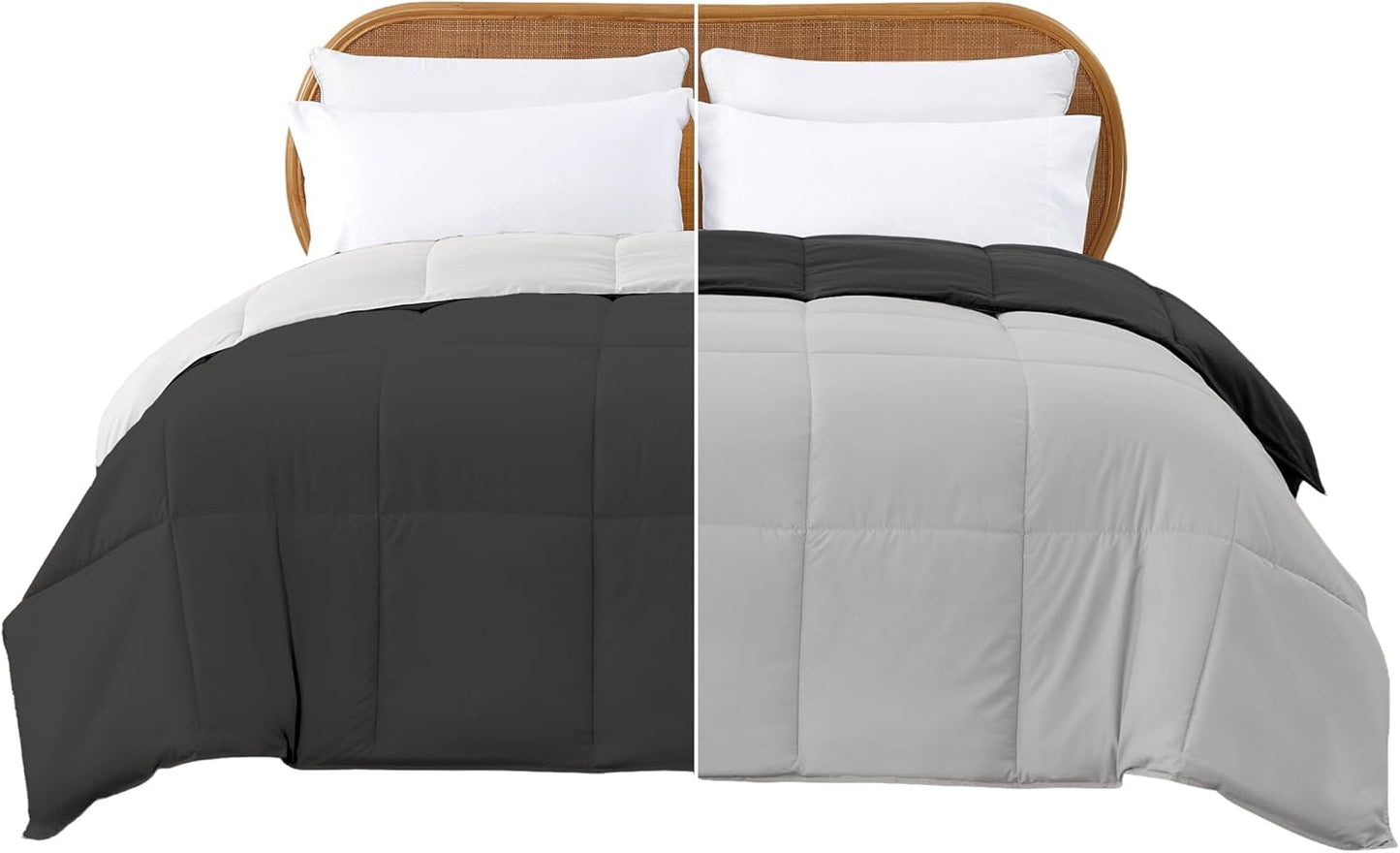 Modern Threads Down Alternative Reversible Comforter Dark Gray/Gray Twin
