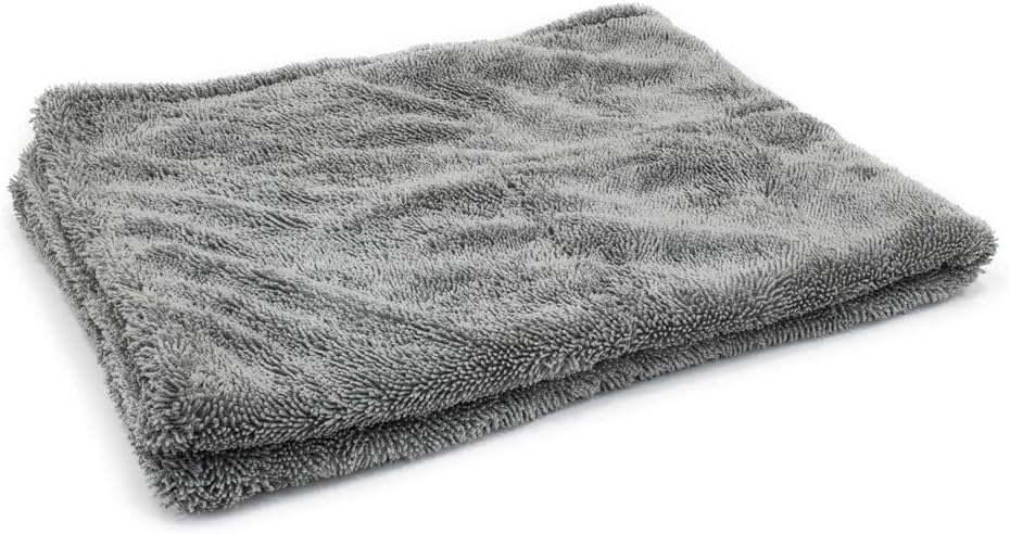 [Dreadnought] Microfiber Car-Drying Towel, Superior Absorbency for Drying Cars, Trucks, and SUVs, Double-Twist Pile, One-Pass Vehicle-Drying Towel (20"x30", Gray) 1-Pack