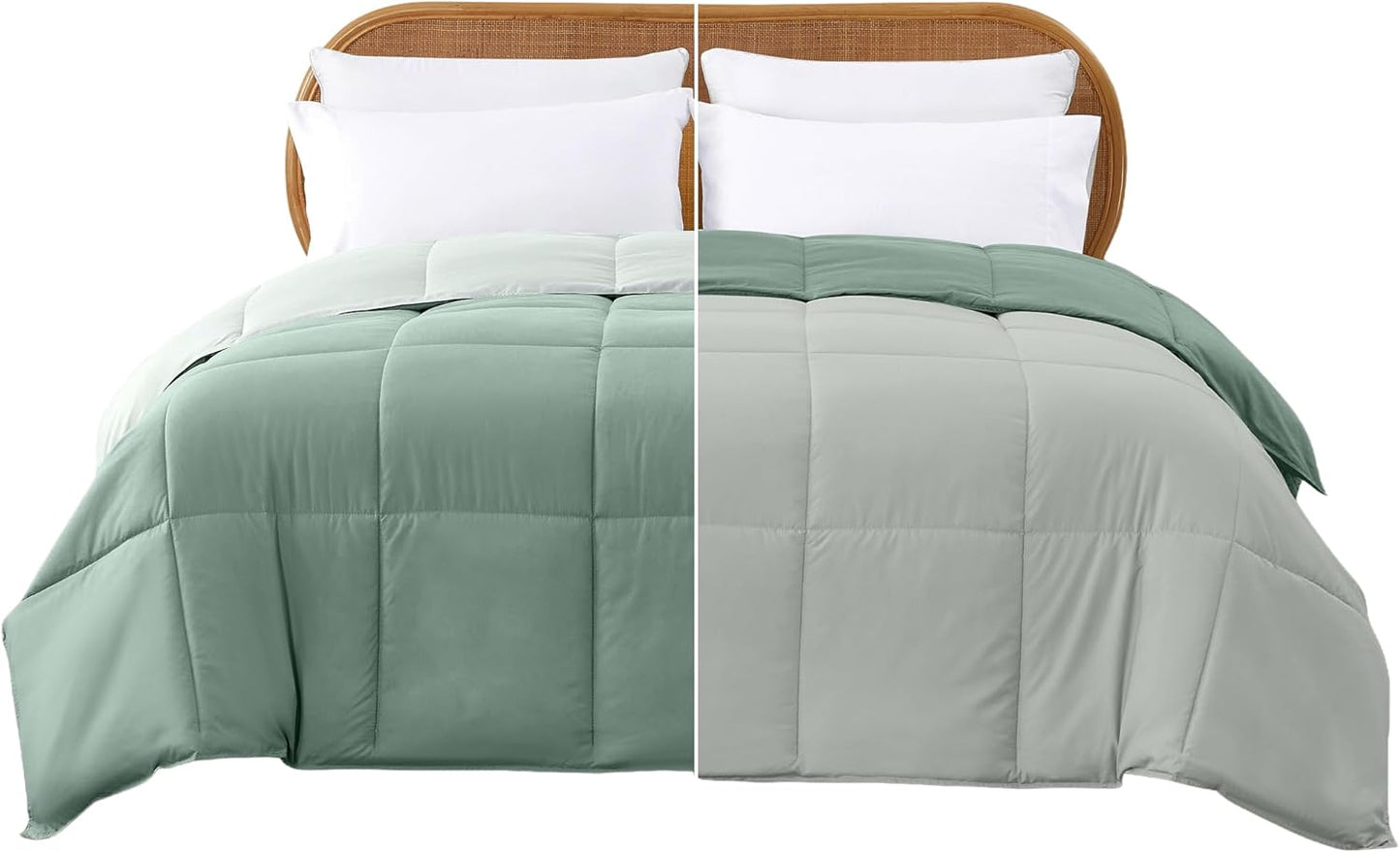 Modern Threads Down Alternative Reversible Comforter Ivory/Sage Green Twin