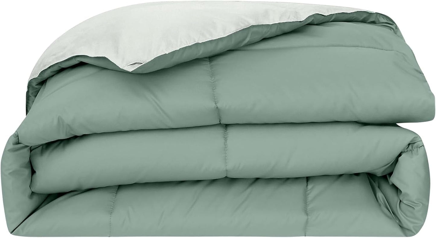 Modern Threads Down Alternative Reversible Comforter Ivory/Sage Green Twin