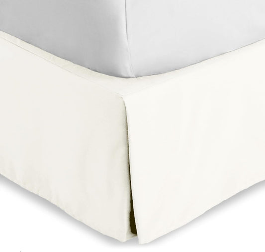 Bare Home California King Bed Skirt - 15-Inch Tailored Drop Easy Fit - Bed Skirt for Cal King Beds - Center & Corner Pleats (Cal King, Cream)