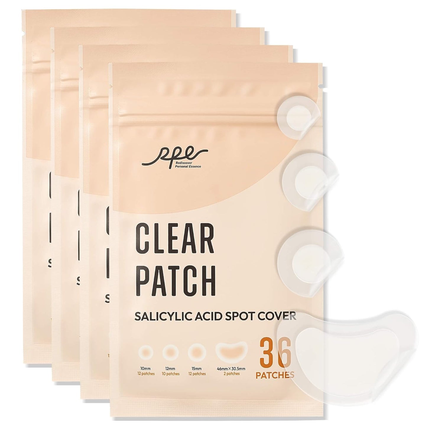 Invisible Pimple Patches – 4 Sizes Miracle Patches for Pimples with Hydrocolloid & Salicylic Acid, Korean Acne Patches for Face, Zit Stickers, Blemish Patches, Acne Spot Dots – 144 Count