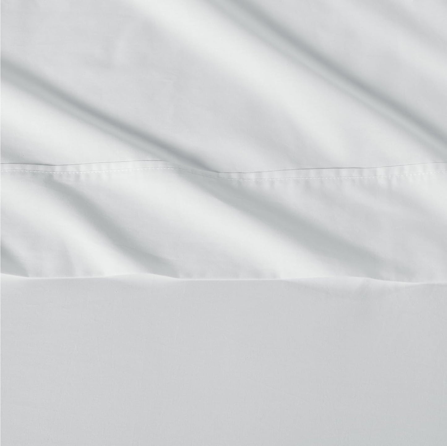 Amazon Basics Soft Organic Cotton Sheet Set with 1-Piece Pillowcase, White, Twin XL