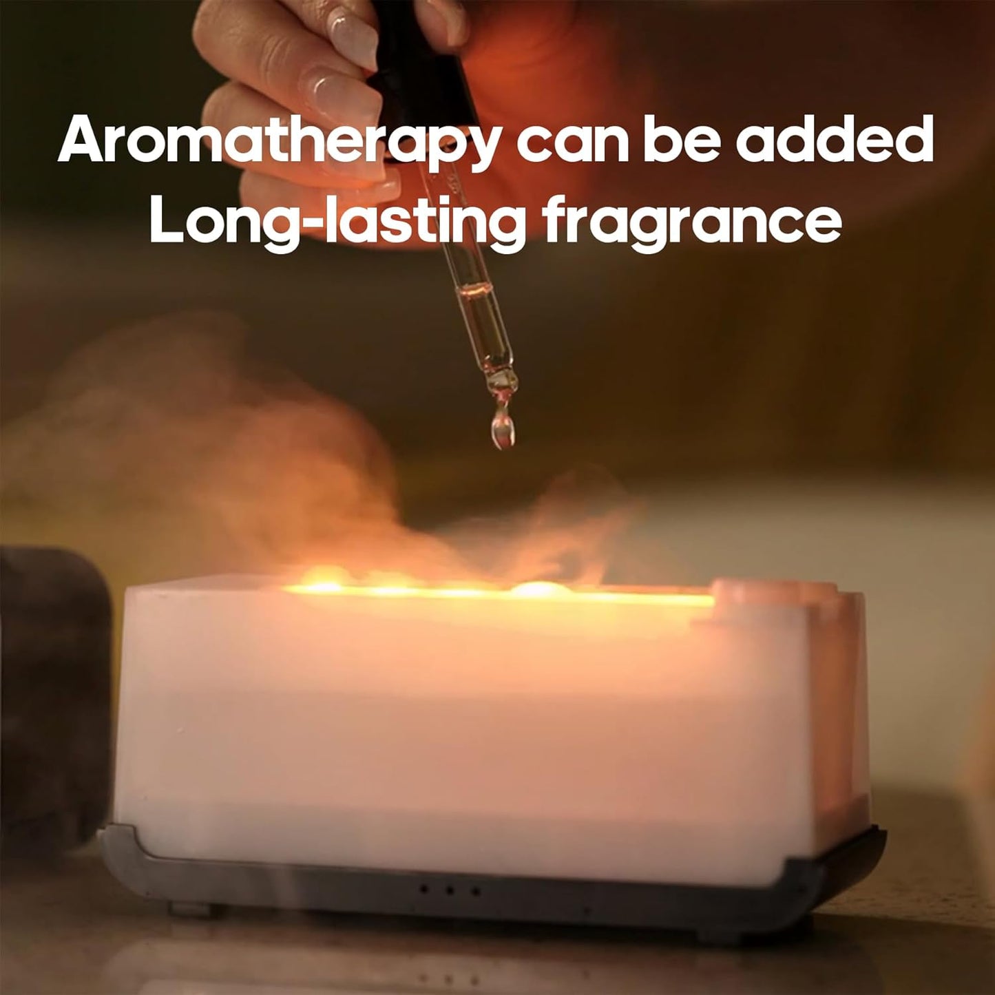 Essential Oil Air Diffuser Flame Oil Diffusers for Home,Colorful Water Vapor Fireplace Fire Humidifier for Aromatherapy Aroma Therapy Cordless Machine Room Bedroom