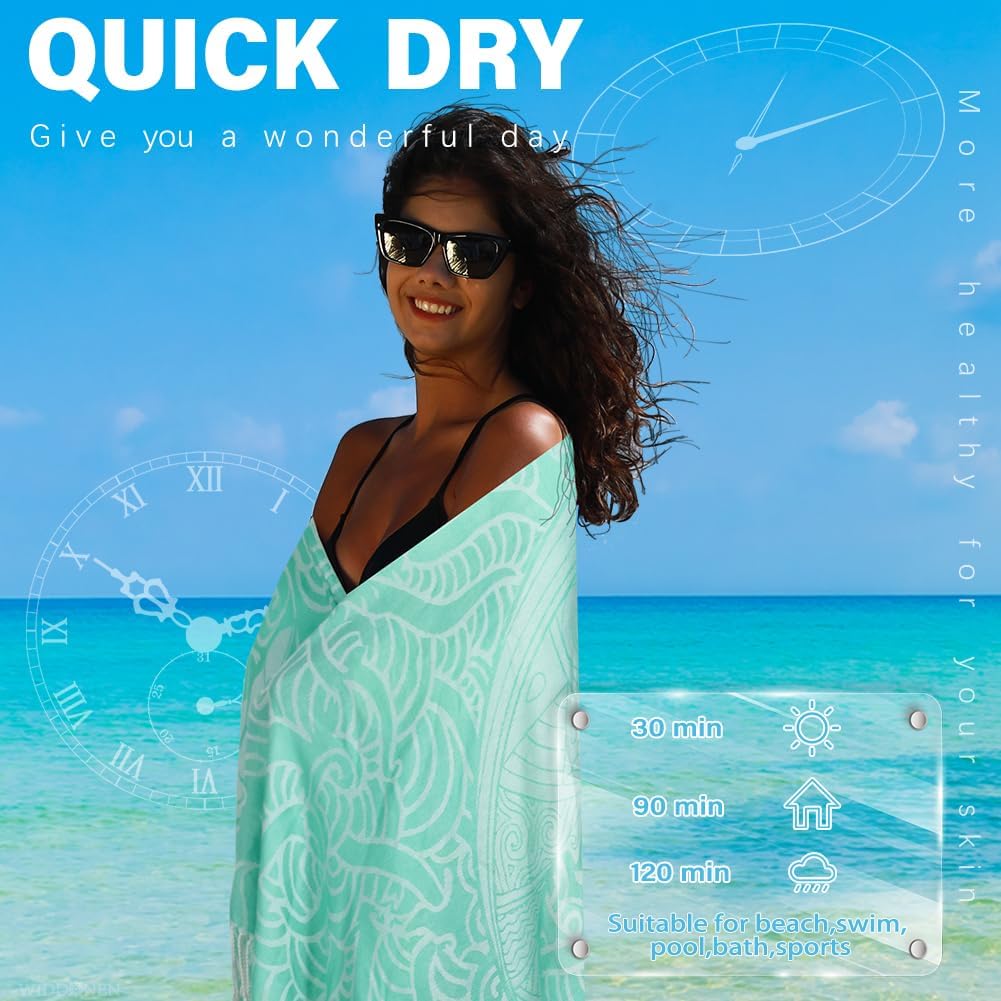 Thin Turkish Beach Towel Lightweight Quick Dry Absorbent Cotton Bathroom Bath Pool Swim Towels Extra Large Oversized Sand Free Beach Accessories Essentials Cloud Gifts for Adult