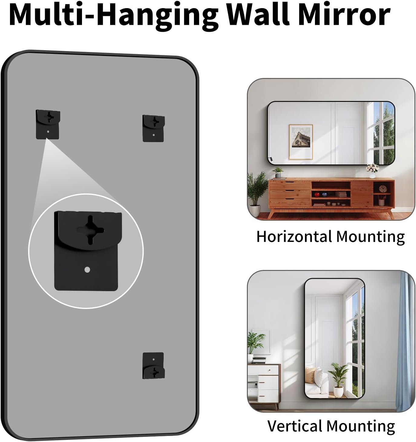 Koonmi Black Framed Bathroom Mirror - 36x71 Inch Shatterproof Tempered Glass Vanity Mirror for Bathroom Sink, Wall Mounted with Matte Aluminum Alloy Frame, No Distortion, Modern Decor