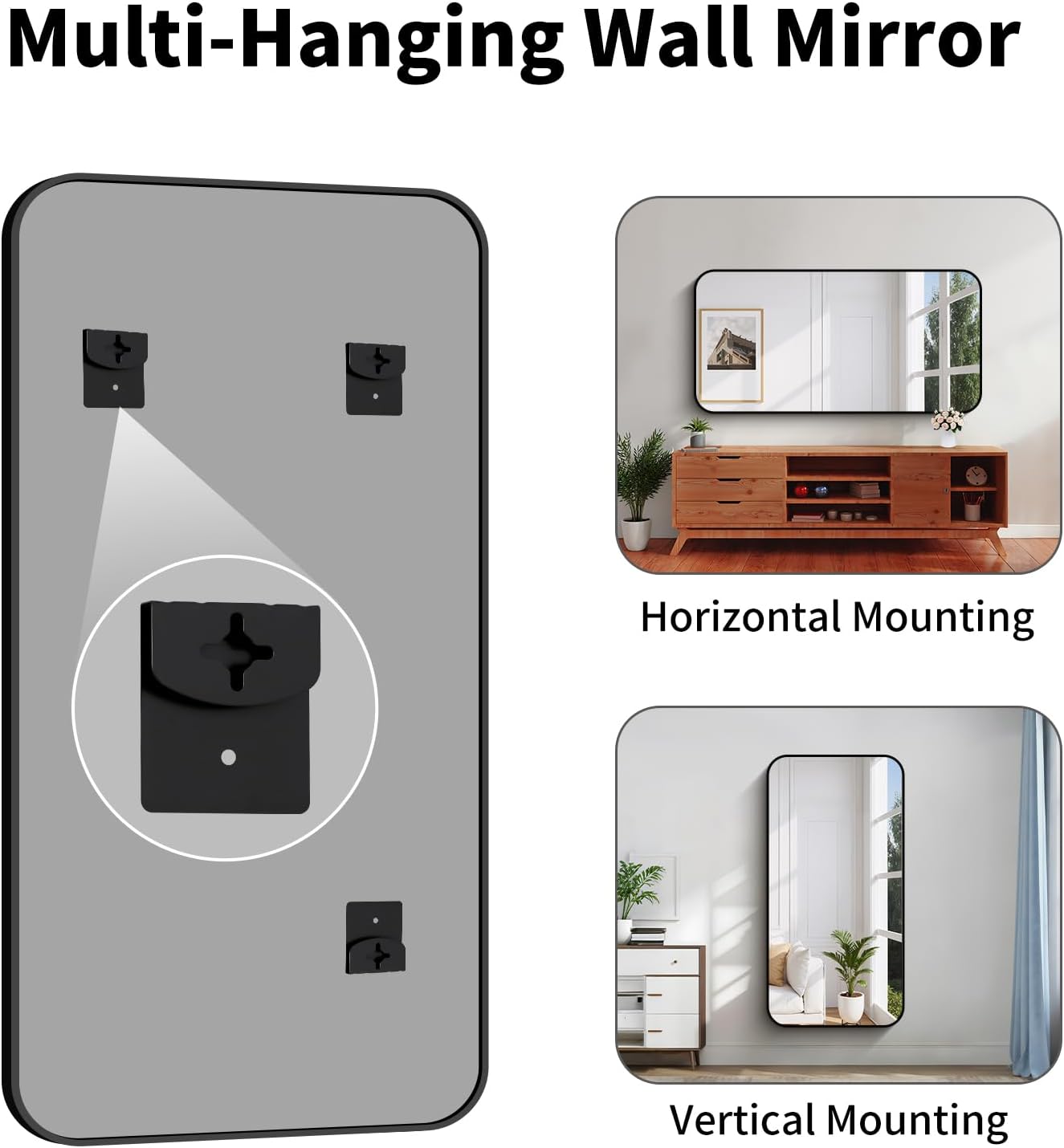 Koonmi Black Framed Bathroom Mirror - 30x60 Inch Shatterproof Tempered Glass Vanity Mirror for Bathroom Sink, Wall Mounted with Matte Aluminum Alloy Frame, No Distortion, Modern Decor
