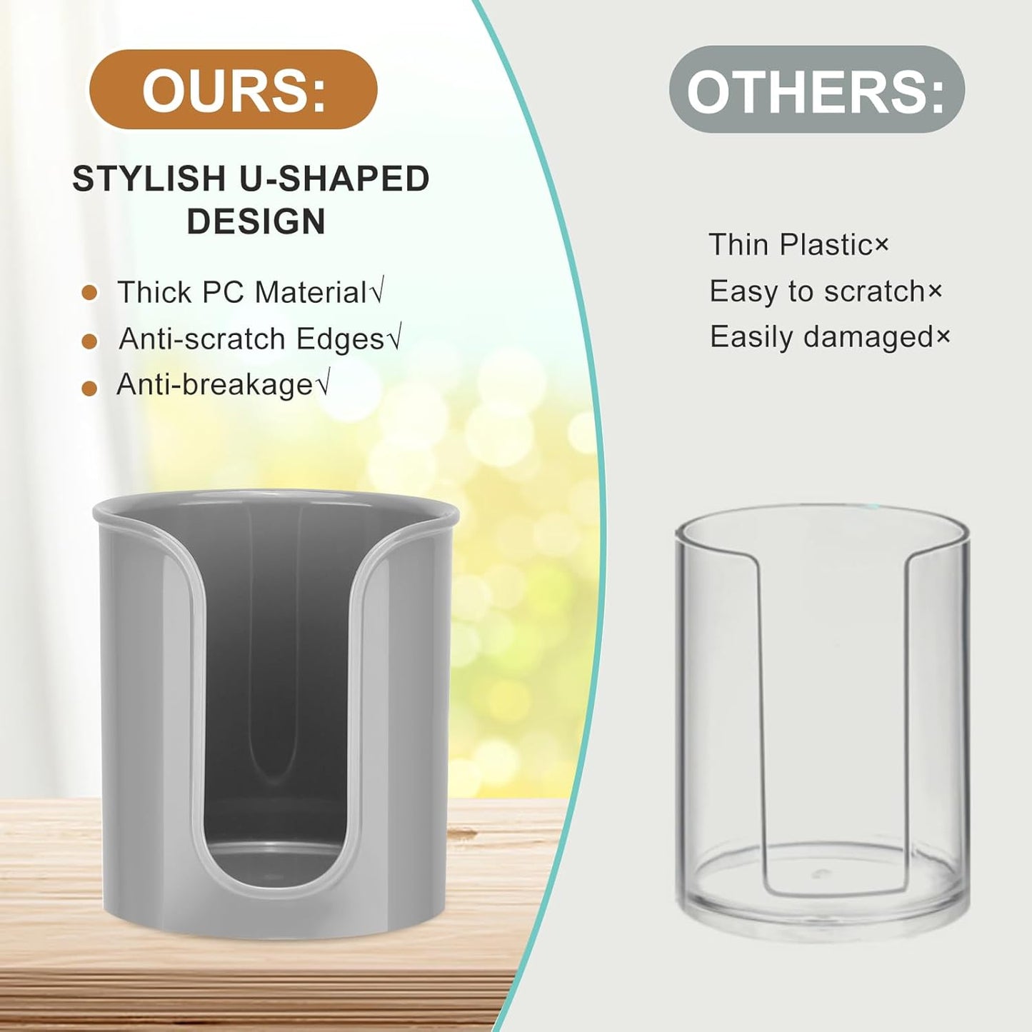 2 Pack Bathroom Cup Holder for Dixie Cups 3 oz Bathroom Cups - Bathroom Cup Dispenser 3 oz Countertop for Mouthwash Cups Small Paper Cups(Grey)