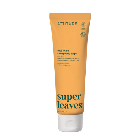 ATTITUDE Body Lotion, EWG Verified, Vegan & Cruelty-Free, Hydrating Moisturizer for Dry Skin, Non-Greasy, Skin Care, Orange Blossom & Eucalyptus, 8 Fl Oz